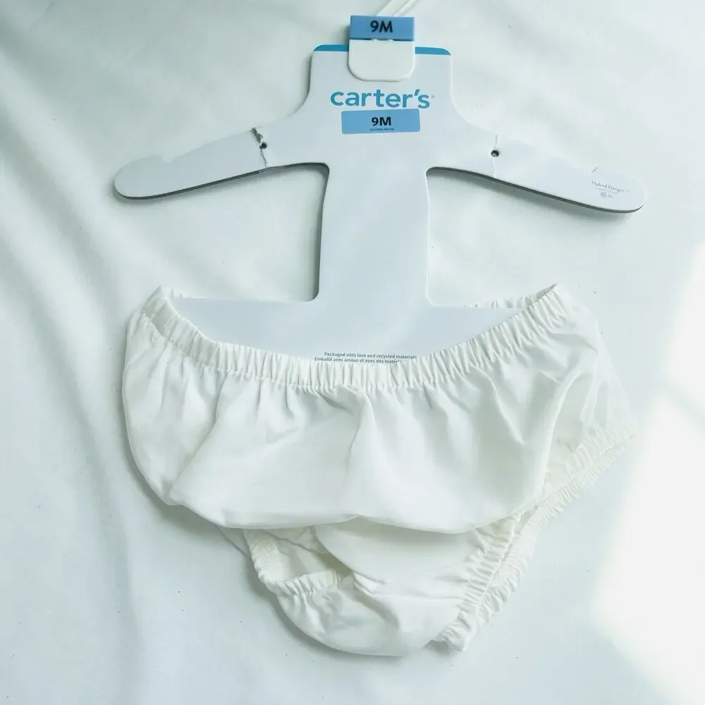 Baby Girls Carters Short Sleeve Off White‎ Sparkly Tulle Mesh Dress -9 Months